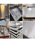 Hella Sturdy 304 Stainless Steel Drip Pan For AC Unit And Water Heater Condensate Catcher showing various angles and details.