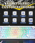 Badass Wireless Mechanical Keyboard With Triple Mode Connectivity And A Massive 8000mAh Battery Featuring Creamy Thocky Switches For Smooth Multi Device Gaming On Any Rig Legit Game Changer with RGB lighting on a desk.