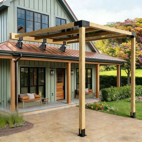Beefed Up Heavy Duty Roof Riser Brackets Kit For 4x4 And 4x6 Timber Posts That Delivers Real Stable Support For Your Patio Pergola Includes Complete Accessory Set