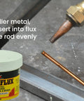 Brazing Flux Powder 8 Ounce For Oxy Acetylene Or Arc Torch Quick Bond For All Metals steel cast iron application scene.