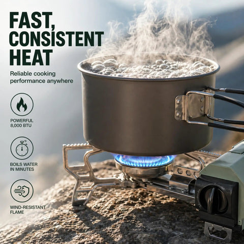 Portable Butane Gas Stove For Camping And Outdoor Cooking Lightweight Compact Single Burner With Durable Carrying Bag Ideal boiling pot