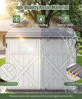 20 Cu Ft Outdoor Storage Cabinet With Adjustable Shelf And Lockable Doors, Weatherproof Resin Shed in garden setting