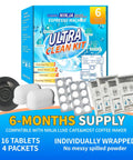 Ninja Luxe Cafe Espresso Cleaning Kit 6 Month Supply with tablets, filters, and cleaning disc for ES501 ES601 ES701 machines.