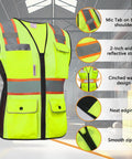 Kickass Hi Vis Safety Vest For Women Snag Free Mesh With Loud Reflective Tape Zip Closure with pockets and cinched waist.