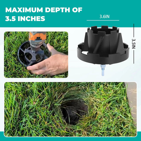 3.5 inch Sprinkler Head Grass Cutter Trimmer For Lawn Care, used on lawn, showing trimming tool compatible with major brands