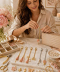 30 Piece Set Silver And Gold Keychains With Swivel Snap Hooks Plus Extender Chain For Custom Bag Charms Phone Straps Creates Sick Bling Adds Funky Decor To Wallets Keeps Stuff Secure Everyday Ready For Makers Looking To Upgrade Gear Fast, woman assembling gold keychain charm