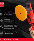 Powerful 1000 Watt Random Orbital Polisher For Car Detailing With Dual Action Buffer Swirl And Scratch Removal 6 Inch Backing Plate
