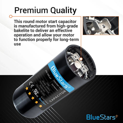 216-259 UF MFD 220-250V Round Start Capacitor Replacement For Your AC Motor Run And Fan Start Needs, DIY image