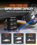 Shop Pro 5 Ton Air Bag Jack For Cars And Trucks under a vehicle, showcasing triple bag design and lifting capacity details.