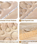 Top Shelf Acrylic Router Templates For Woodworking With 13 Piece Dog Bone And Dumbbell Inlay Jigs Laser Cut Precision Guides showing clear engraved lines and thickness.
