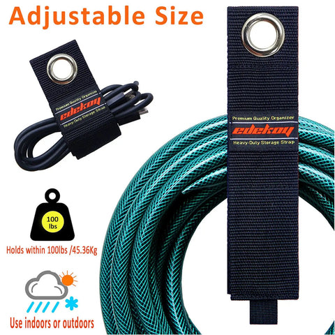 Extension Cord Holder Organizer 10 Pack Heavy Duty Storage Straps 17 Inch And 13 Inch Wrap Hanger Holds 100 Lbs