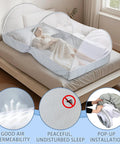 Portable Pop Up Bed Tent Mosquito Net For Travel And Camping, Breathable Hexagon Mesh Bed Netting For Baby And Adults on Bed