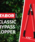 Bypass Lopper 28 Inch Tree Trimmer With 1.25 Inch Clean Cut Capacity for Easy Pruning on leaves background