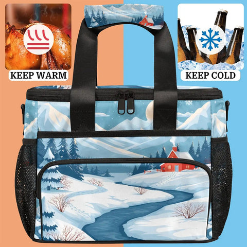 Insulated Picnic Backpack With Large 12x8.7x10 Inch Capacity Lunch Box Tote For Women And Men Portable Food Cooler Bag winter design