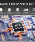 4 Inch MP3 Player With Bluetooth And WiFi Supports Spotify Amazon Music Pandora Audible And More Includes Spotify Kids App And MP4 Video Up To 1TB Storage On The Go Music Player For The Gym And Travel, showcasing MTK 8-core processor and Android system details.