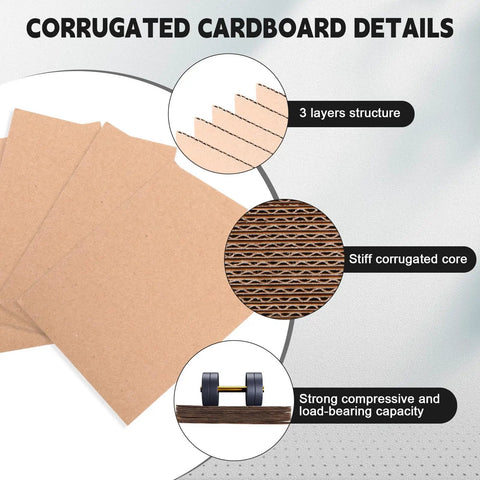 All In One Trading Card Shipping Kit With 200 Corrugated Cardboard Sheets showing 3-layer structure and load-bearing capacity