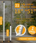 Heavy Duty Sliding Door Security Bar 18 To 51 Inches Adjustable With Rubber Tips for home safety