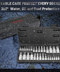 Tough As Nails Heavy Duty 32 Piece Hex Bit Socket Set With S2 Alloy Steel And Heat Treated Chrome Vanadium in durable case.