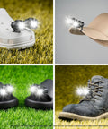 4 Pack USB Rechargeable Clip On Headlights For Clogs Shoes And Sandals, Adjustable Light For Kids And Adults on footwear