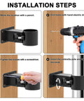 Heavy Duty Adjustable Patio Umbrella Holder Clamp Stand For Railing Mount Attaches To Balcony Courtyard And Boat Rails Outdoor Patio Holds One Umbrella With Two Fixed Knobs Inside Deck Mount Keeps Walkways Clear installation steps
