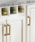 2 Pack 12 Inch Cabinet Handles Champagne Bronze Warm Brass Cabinet Pulls on kitchen cupboards with wine storage above