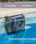 Cordless Robotic Pool Cleaner With 180 Minute Runtime For Inground Pools Wall And Waterline Climbing Auto Vacuum in use