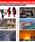 Heavy Duty Electric Trolley For Power Hoist 2200LBS Capacity versatile use in garage, warehouse, dock, construction site