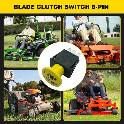 PTO Switch Replacement For Lawn Tractors And Zero Turn Mowers, 8 Pin Blade Clutch Switch Fits Husqvarna, Hustler, Model 1722887 1722887SM