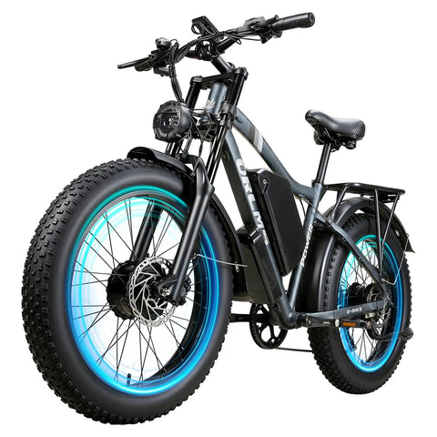 Hella Powerful 8000W Dual Motor Electric Bike For Adults with rugged tires and sturdy frame, ideal for all terrain use.