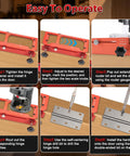 Step-by-step guide for using the Heavy Duty Aluminum Alloy Door Hinge Jig And Lock Latch Installation Kit for precise mortise cutting.