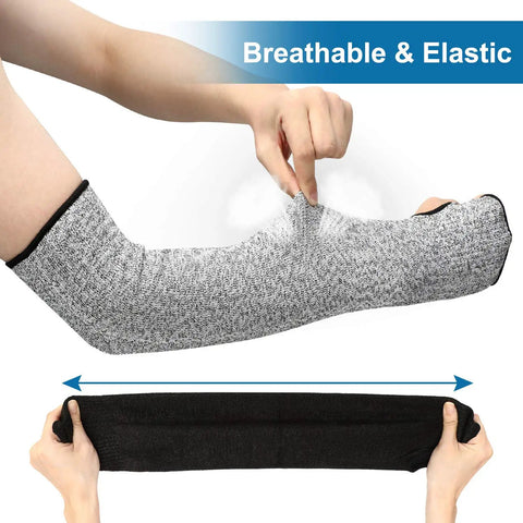 Arm Protection Sleeves Level 5 Cut Two Pairs Heat Resistant Protectors For Thin Skin Bruising Men Women Breathable Lightweight