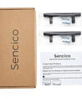 Box and installation guide with 30 Pack Black Kitchen Cabinet Handles, 5 Inch Square Steel Cabinet Pulls, Stainless Steel Drawer Hardware