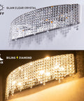 Crystal Drape Vanity Light 24 Inch Chrome Over Mirror For Powder Room, Bling Linear Wall Sconce with Sparkling Crystals
