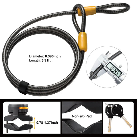 Beefy Bike U Lock With 14mm Shackle And 10mm By 1.8m Cable With Mounting Bracket For Road Mountain Electric And Folding Bikes Sold Secure Bronze Certified cable with keys and bracket