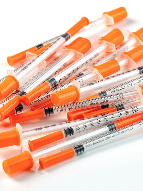 One Milliliter Disposable Lab Syringes With Caps, 31 Gauge By Quarter Inch 6 Mm, Clear Pro Grade Plastic, individually sealed, 100 pack