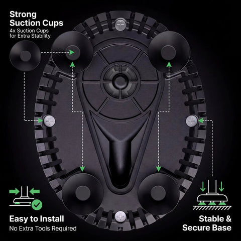 Bottom view of Submersible Pump For Fish Tanks Ponds Aquariums And Hydroponics 660 GPH Flow 40W with suction cups.