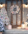 Outdoor Wall Lantern Waterproof Exterior Light Fixture With Clear Glass Shade For Front Porch And Door Modern Farmhouse Style Sconce In Oil Rubbed Bronze That Delivers Classic Look And Weatherproof Durability Built To Last on festive porch with holiday decor.