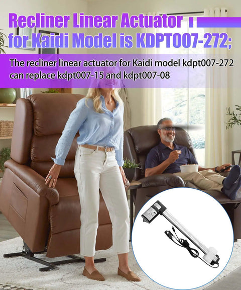 KDPT007 Recliner Linear Actuator Electric Motor Replacement For Power Lift Chairs in a living room setting.