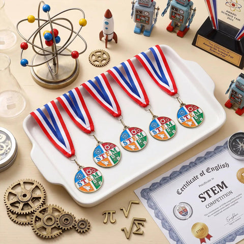 20 Pack 2 Inch Science Education Medals With Neck Ribbons Bulk Academic Award Prizes For School Classroom Competitions