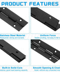 Tough As Nails 36 Inch Continuous Piano Hinge With Mounting Screws 1.5 Inch Open Width Black Coated Steel showing features