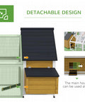 Wooden Chicken Coop With Detachable Run For Outdoor Poultry Cage Nesting Box Roosting Bars Ramp Removable Tray And No Fuss Assembly