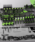 Power Tool Wall Mount Organizer With Charging Station And 8 Outlet Strip Heavy Duty Garage Drill Rack for battery charging