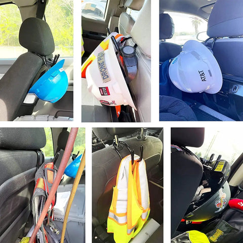 2 Pack Seat Back Rifle Rack For Truck And Car, Flexible Gun Holder Slings used for holding helmets and vests in vehicles.