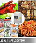 Straight Up One Thousand Watt Vacuum Sealer For Kitchen Storage And Light Commercial Use, Solid As A Rock Chamber with various foods.
