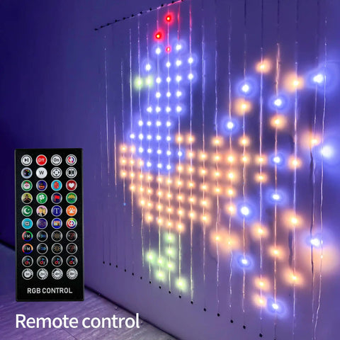 Year Round Curtain String Lights With Dope Music Sync, 400 RGB LED Fairy Lights, 6.2ft with app remote control and pattern display