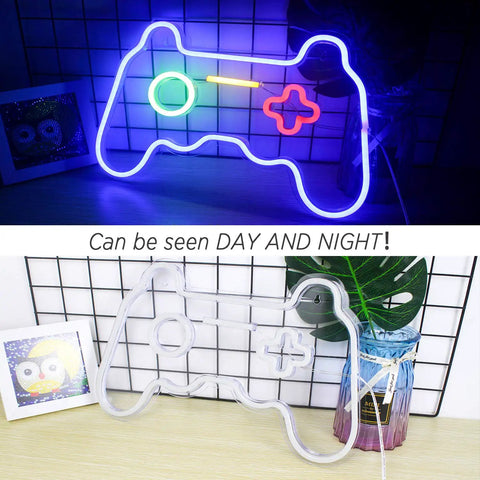 LED Gamer Neon Sign For Game Room Decor, 16x11 Inch Neon Wall Light With Acrylic Backboard, USB Powered 5V Low Voltage