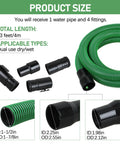 Hose Kit For 1-7/8 Inch Vacuums With Universal 2-1/2 Inch Adapters, 13 Foot Wet Dry Vacuum Hose With 6 Fittings, Black And Green