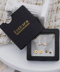 Titanium Flower Screw Back Ball Earrings For Sensitive Skin, Hypoallergenic 20g Gold Tone Ball Studs For Women, Cartilage Piercing 2 To 4mm, 3mm Diameter, All Day Comfort With Cute Shine, in black gift box