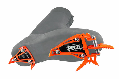 Monopoint Crampon D Lynx For Dry Tooling And Mixed Climbing Pro Grade with boot attachment, side view