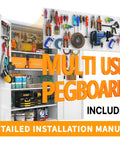 Beefed Up Tall And Wide Metal Storage Cabinet With Lockable Doors Four Adjustable Shelves Wheels And Pegboard Boss Grade